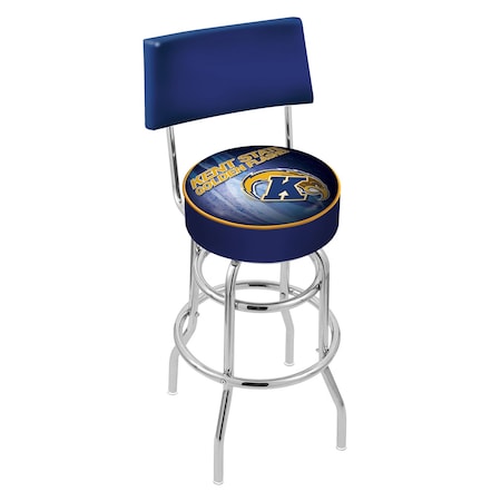 Holland Bar Stool Co 25" Chrome 2-Ring Kent State Swivel Bar Stool, Back L7C425KentSt-D2